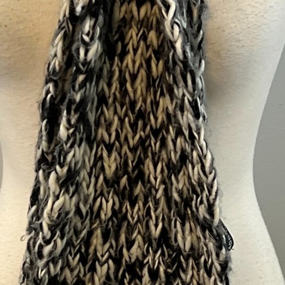 🌿4/$35🌿 ADDITION‎ ELLE Black White Knit Scarf - Picture 2 of 4